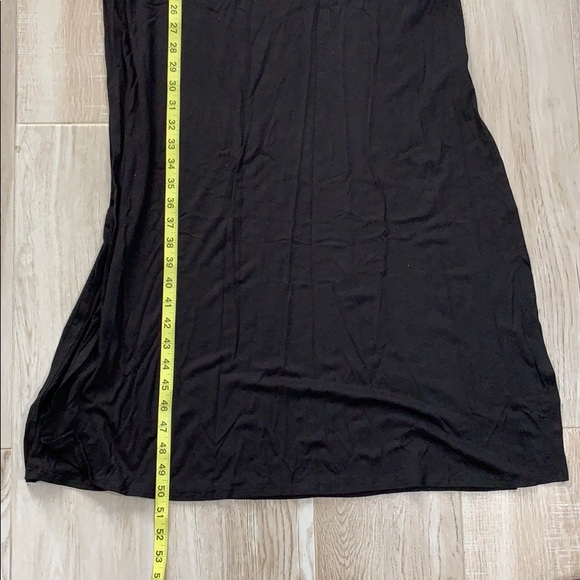 Black Jersey V-Neck Side Slitted Maxi Dress - Picture 7 of 8